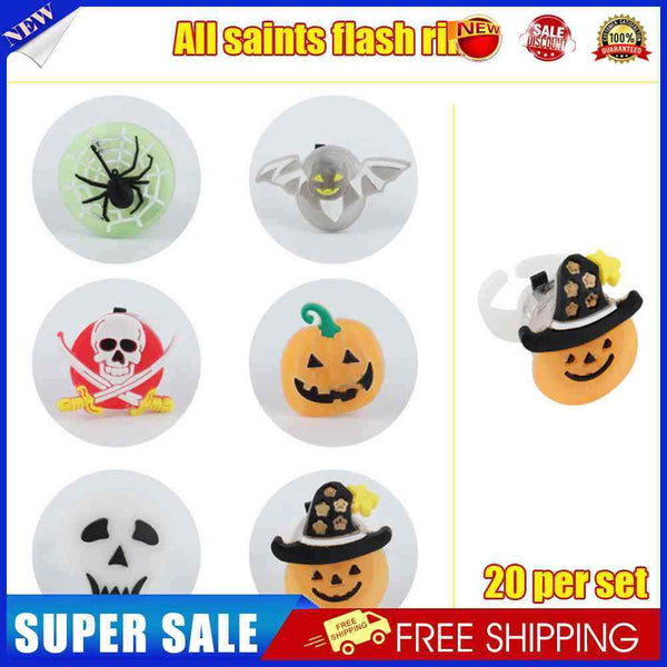 #A LED Bat Finger Rings Cute Halloween Skeleton Finger Rings Durable for Kids Gi