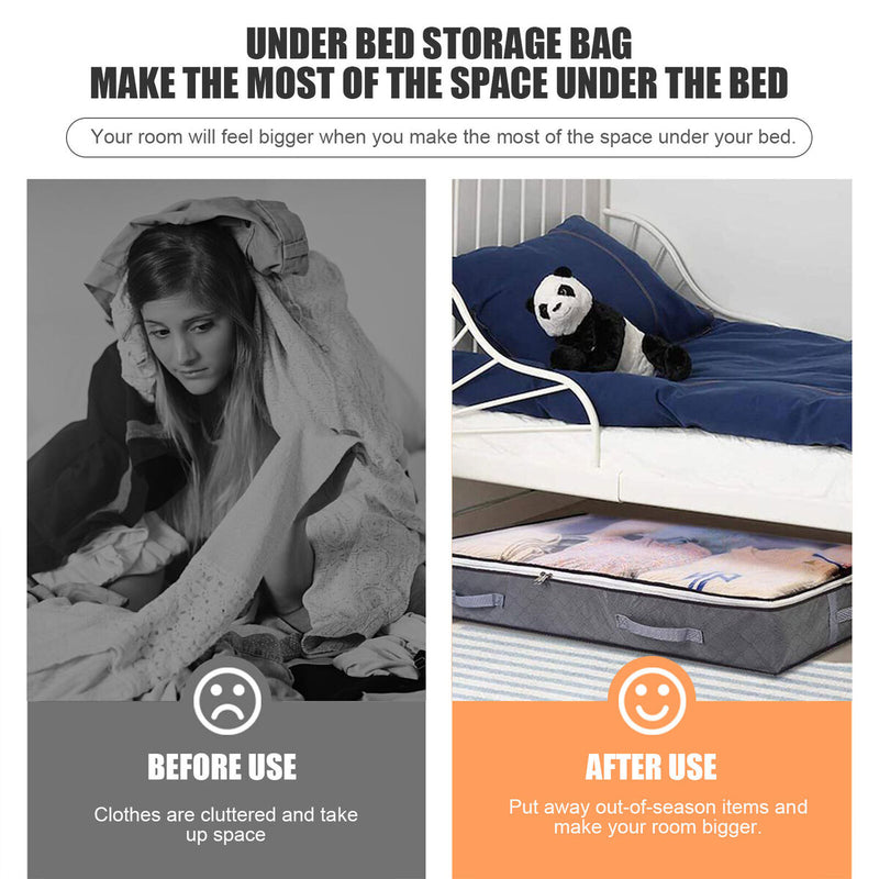 Under Bed Storage Organizer Reinforced Handle Clear Window for Clothing Newly