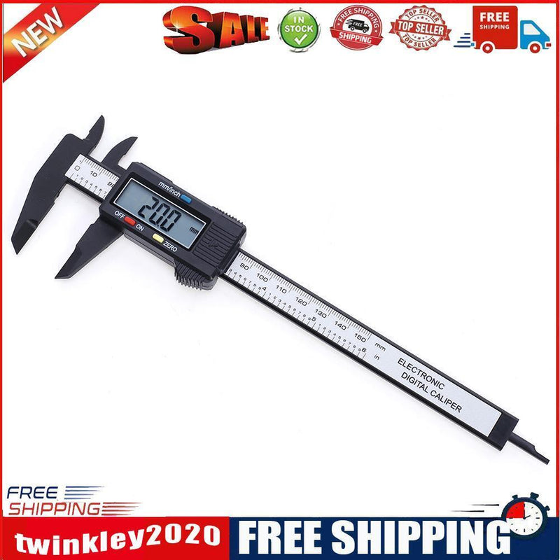 150mm 6 inch LCD Digital Electronic Carbon Fiber Vernier Calipers Measuring