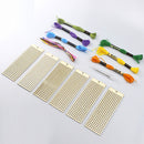 6pcs Wooden Blank Bookmark Slices Rectangle DIY Cross Stitch Hanging Orname