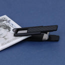 Double Sided Carbon Fiber Stainless Steel Alloy Purse Card Clip (Black)