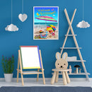5D Kit Rhinestone Pictures DIY Sunny Beach Full Round Drill Art Diamond Paint