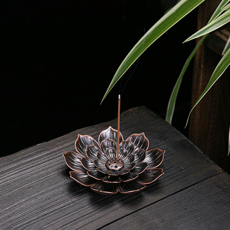 Lotus Sandalwood Censer Household Buddha Bronze Nasturtium Incense Plate Holder