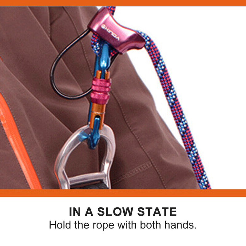 Rappel ATC Belay Device Descender Camping Rock Climbing Equipment (Purple) Newly