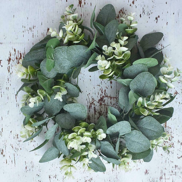 Christmas Olive Leaf Eucalyptus Wreath Leaves Garland Decoration Ornaments M1O8