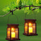 Retro Lantern Candle Twinkle Lamp LED Solar Light Outdoor Garden Hanging Decor