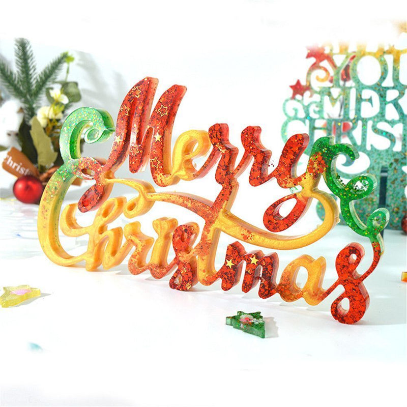 Epoxy Transparent Xmas Tree Silicone  Mould Christmas Mold Merry Christmas