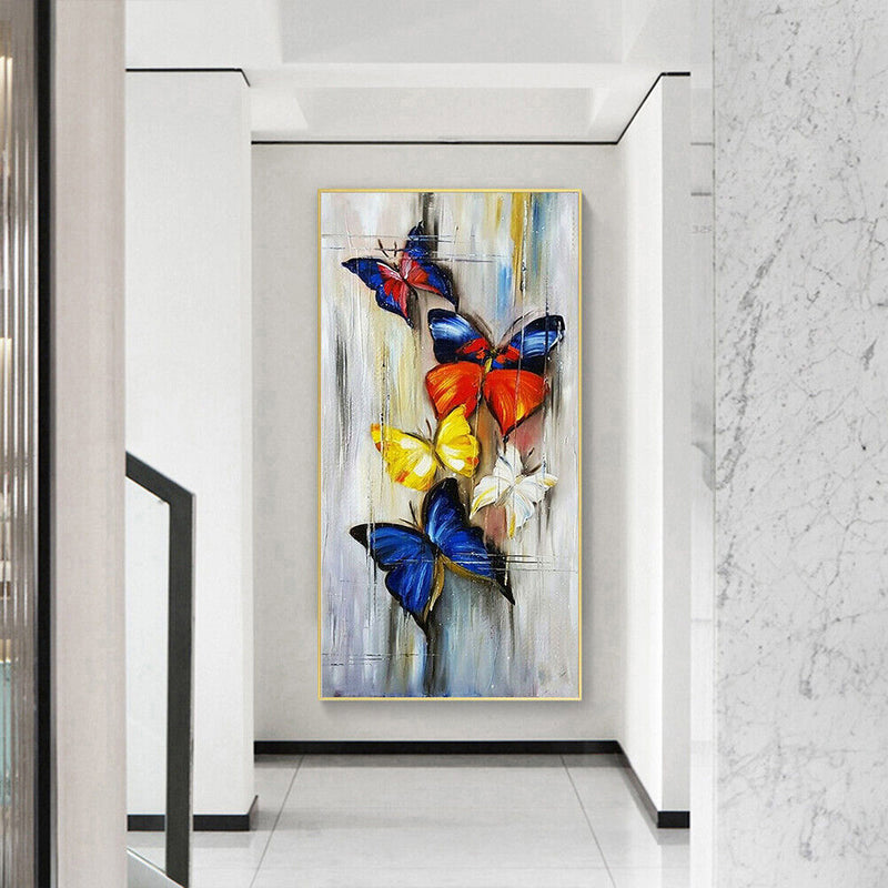 Butterflies Oil Paint By Numbers DIY Handpainted on Canvas Wall Art Kit Unf