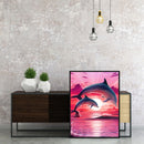 Oil Paint by Numbers Dolphins DIY Picture Drawing Artwork Wall Craft Gifts Kit