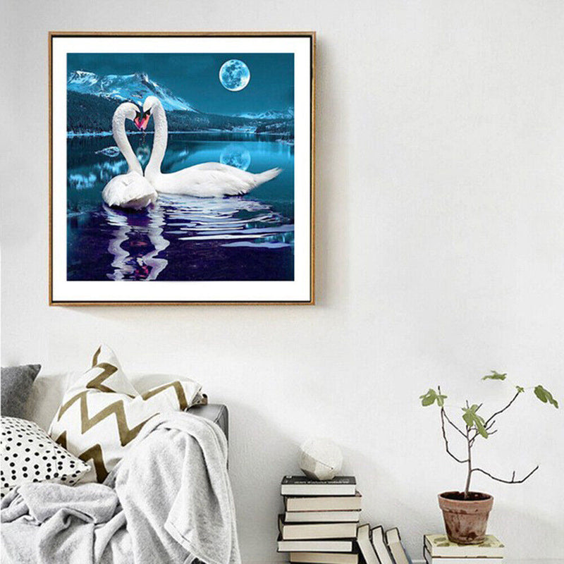 5D DIY Swan Lake Diamond Embroidery Painting Full Drill Mosaic Cross Stitch