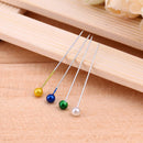 100pcs 4cm sewing head pin round straight bead needles stainless steel + PVC multicolor N