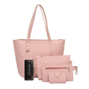4pcs/Set Women PU Leather Female Solid Tote Bag Casual Messenger Bag Purse
