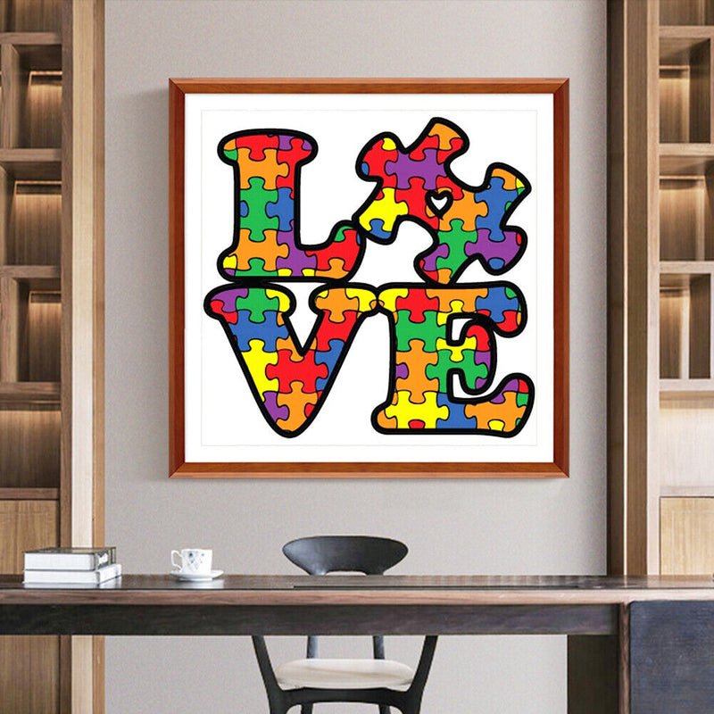 DIY Rhinestone Mosaic Love Letters Full Round Diamond Painting Kit Gift
