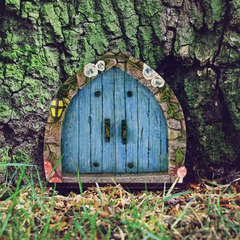 Window Home Courtyard T ree Decor Mini Dwarfs Fairy Tale Door Garden Decoration