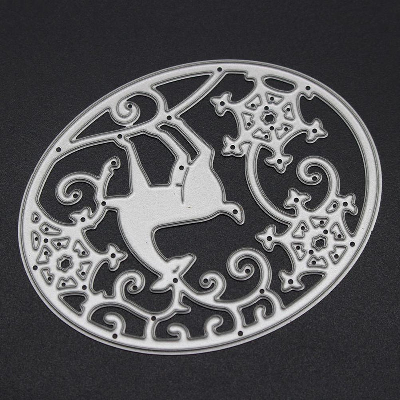 Hot Christmas Deer Oval Style DIY Punching Molds Stencil Scrapbooking Album