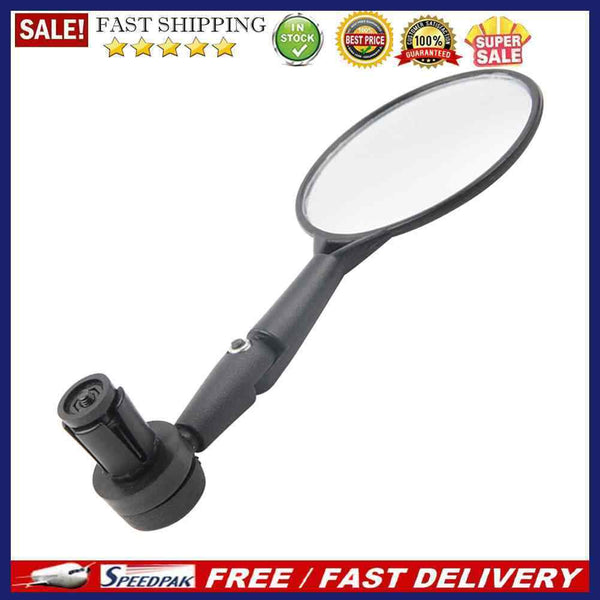 1pc Bicycle Handlebar End Mirror 360 Rotatable Round Bike Side Rearview Mir