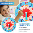 Children Montessori Wooden Clock Toys Colorful Clock with Numeral Teaching Ai