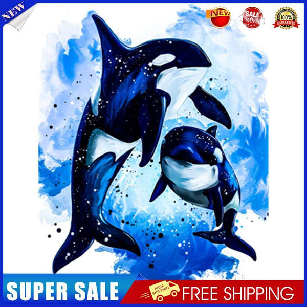Blue Whale Oil Paint By Numbers Kits Canvas Picture Wall Art DIY Craft Gift
