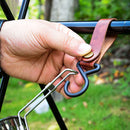 Camping Leather Hook 4 Pack Kitchen Tableware Hanging Hook (Maple Orange) Newly