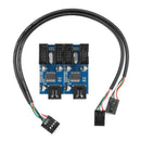 HC427-B 2 Way HUB Connector USB 9 Pin Header Extension Splitter (1 to 4)