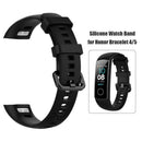 Silicone Wrist Strap Band w/Steel Buckle for Huawei Honor Band 5/4 (Black)