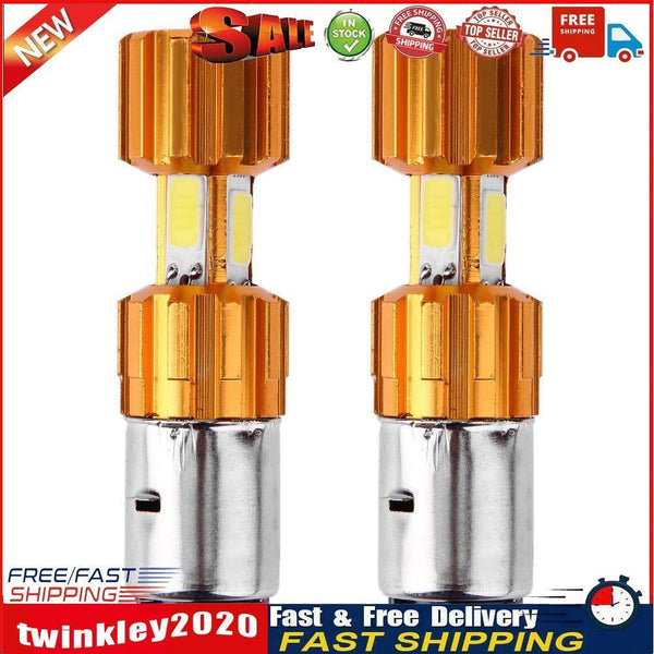 1 Pair DC 12V H6 BA20D 30W COB Motorcycle Motorbike LED Headlight Bulbs Newly