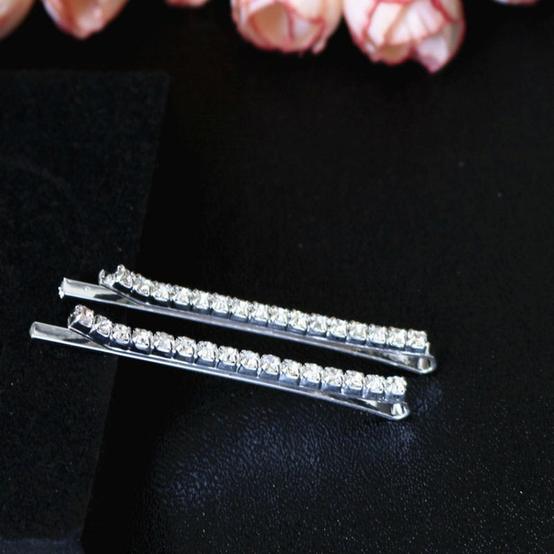 Style Shiny Metal Barrette Rhinestones Hairpins  Crystal Hairgrip Hair Clips
