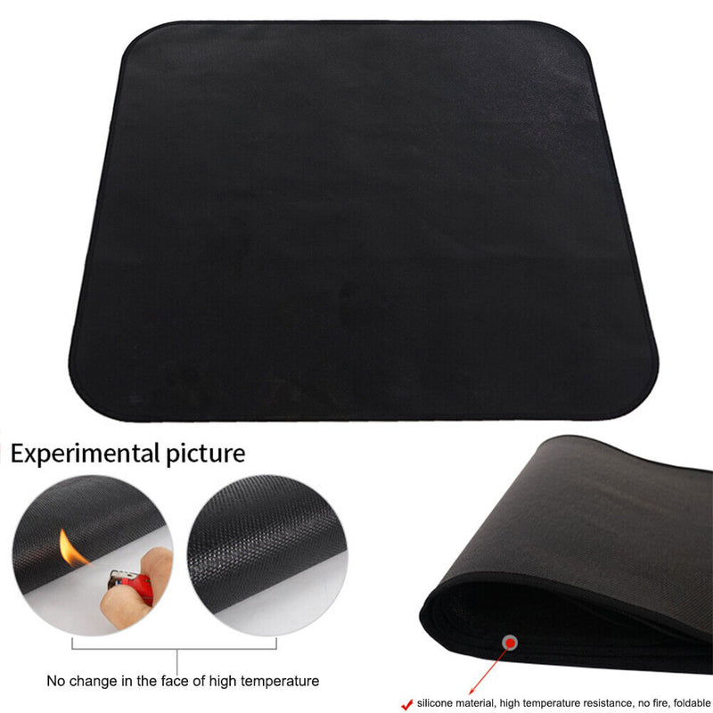 Camping Barbecue Fireproof Mat Grill Silicone Splatter Mat (350x340mm) Newly