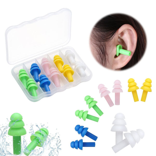 Washable Soft Waterproof Noise Silicone Earplugs Ear Plugs Sleep Ear Plugs