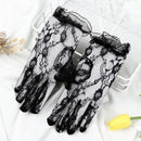 Black Women Sun Protection Lace Gloves Bride Mittens Gloves Driving Gloves