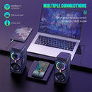 2pcs ONIKUMA L6 Desktop Computer Gaming Wired Speakers 3.5mm Jack LED Accessory