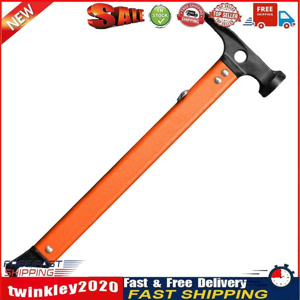Outdoor Camping Tent Peg Hammer Steel Hiking Stakes Nail Puller (Orange) Newly