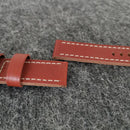 1X Fashion Simple 24MM Reddish Brown Leather Strap Stainless Steel Pin Buckle