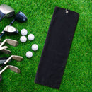 Golf Towel Sports Running Yoga Cleaning Towels with Buckle Clip (Black) Newly