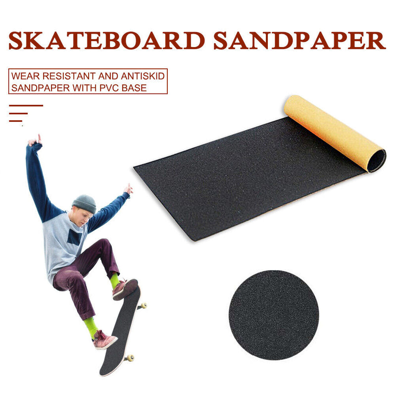 Durable Black Skateboard Sandpaper Non-Slip Skate Board Decks Grip Tape Newly