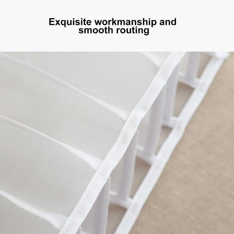 Cloth Drawer Organizer - 7-Grid Pants Storage Dividers for Jeans (White L)