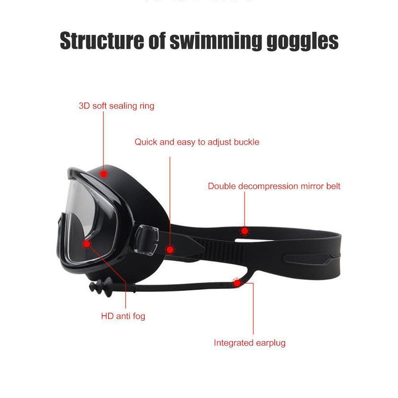 2pcs Children Swimming Goggles w/ Earbuds Anti Fog Swimming Glasses