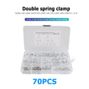 70pcs/box Assorted Double Wire Spring Clamps for Fuel Line Hose Tube 7 Sizes