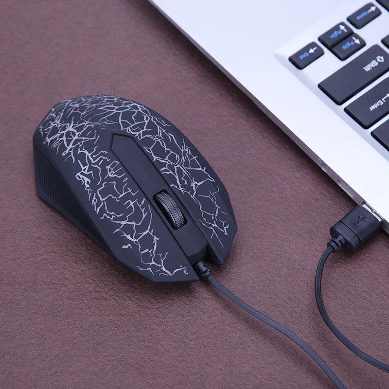 Cable USB Interface 3 Button 2400DPI Optical Color Backlight
