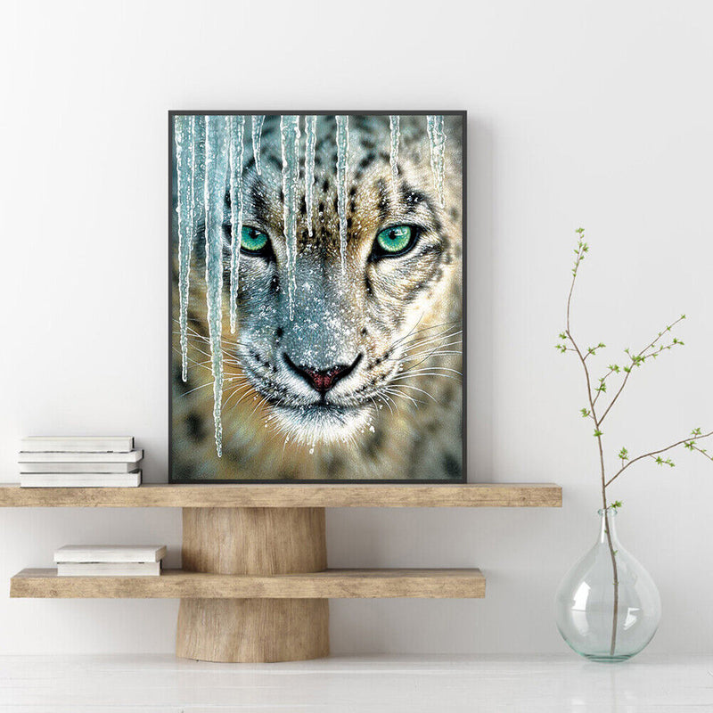 5D DIY Diamond Painting White Tiger Full Drill Rhinestone Mosaic Art Picture