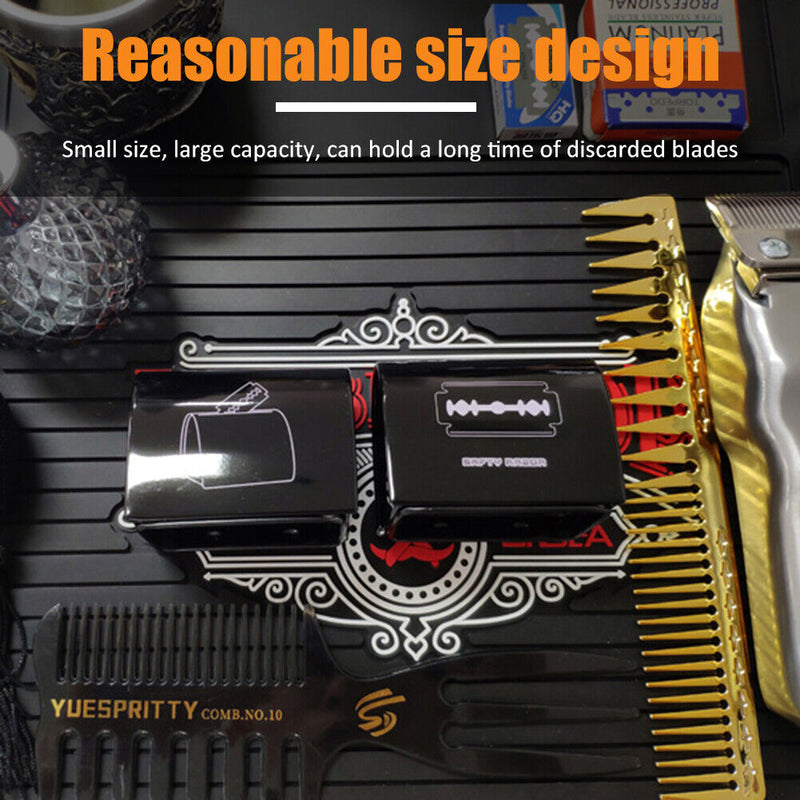 Safety Recycling Blade Box Barber Shop Disposal Shaving Razor Storage Tin Case