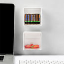 Japanese Wall Mounted Flip Storage Box Transparent Adhesive Sundries Organizer