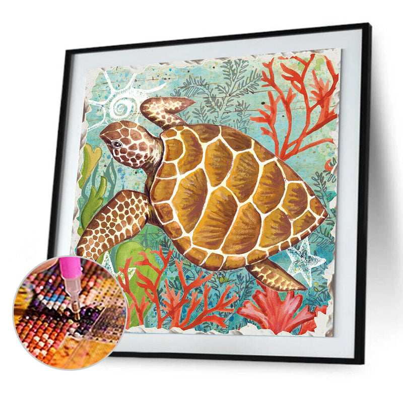 Handmade Sea Turtle 5D DIY Full Round Drill Drawing Kit Diamond Painting Craft