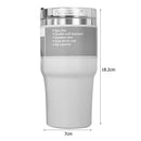 Stainless Coffee Mug Water Tea Cup Insulated Car Drinkware (600ml White) Newly