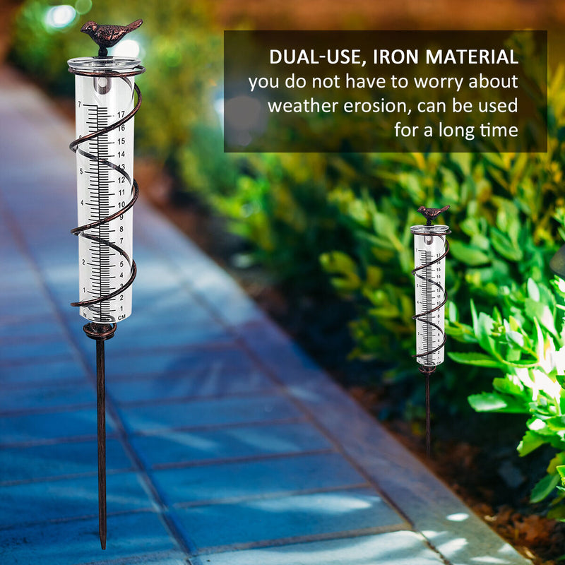 Glass Spiral Rain Gauge - Outdoor Yard Waterproof Hanging Decorative Rain Gauge
