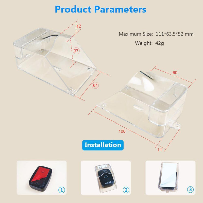 Transparent Waterproof Cover for Wireless Doorbell Home Door Bell Chime