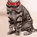 Pet Cat Dog Collar with Bell Footprint Buckle Adjustable Neck Strap (Red) Newly