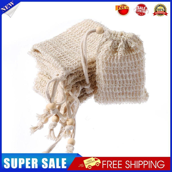 10pcs Cotton Linen Soap Holder Net Bag Bubble Blister Ramie Soap Storage(B)