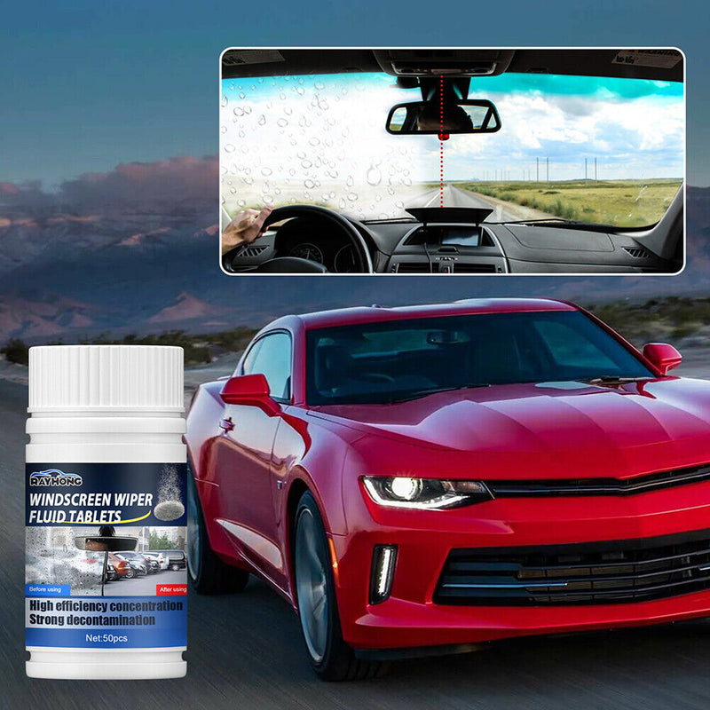 50pcs Windshield Washer Fluid Tablets Car Automobile Wiper Cleaner Efferves