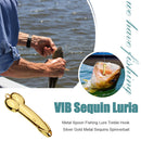 Metal 5g Spinners Fishing Lure Hard Bait Sequins with Treble Hook Fishing Tac